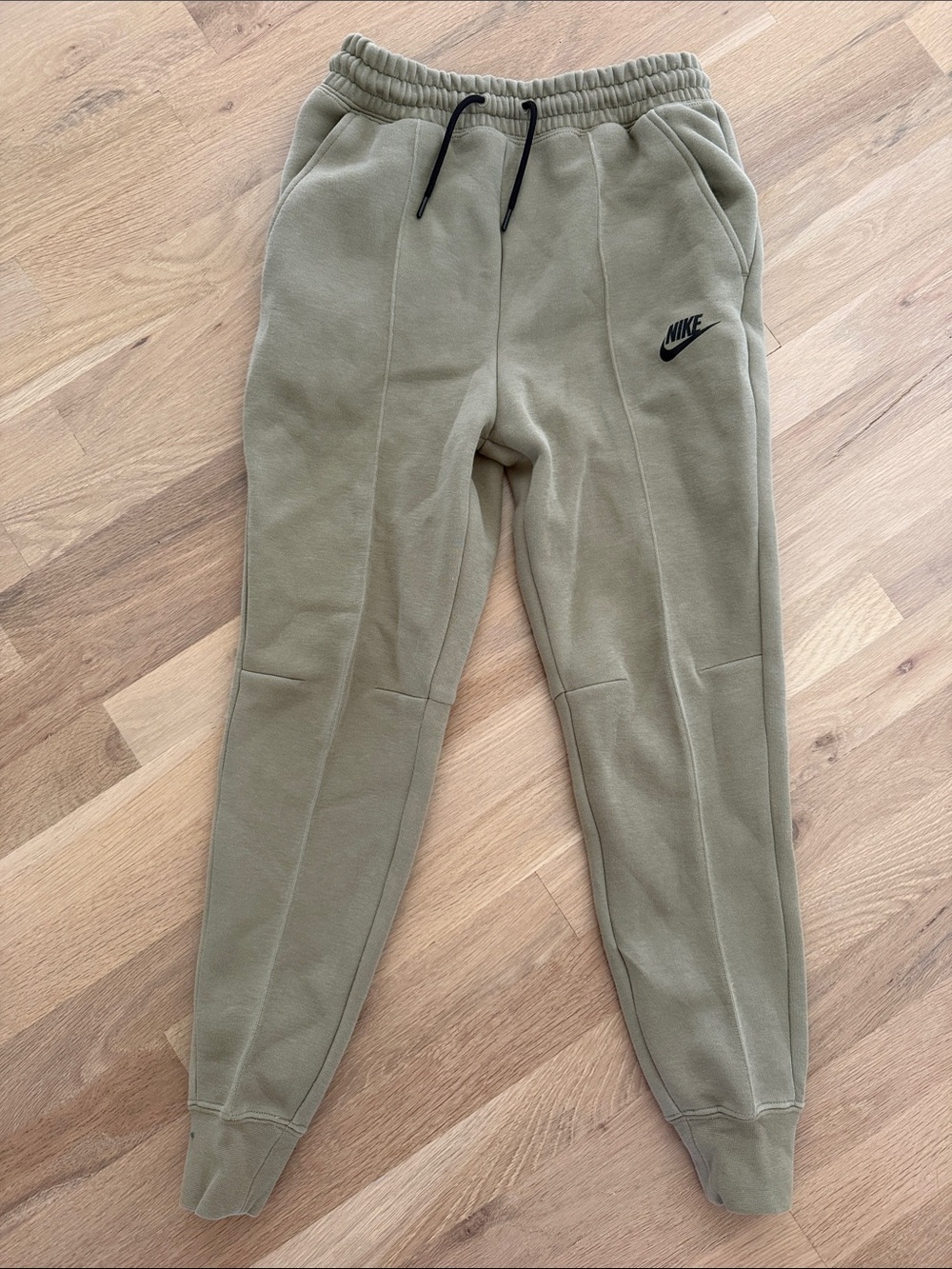 Nike Kids Olive Tech Fleece Jogger Sweatpants with Black Logo